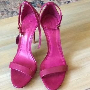 SCHUTZ DARK PINK HEELS..GENTLY USED